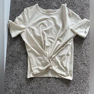 Lululemon Athletica Cream Twist Knot Tee